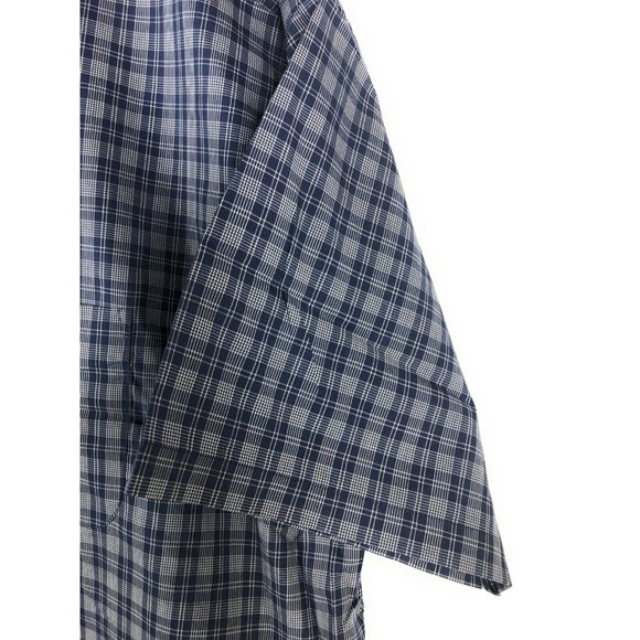 Van Heusen Men's 3XLT Short Sleeve Button Blue Check Polyester Blend shirt A24 - Picture 3 of 4